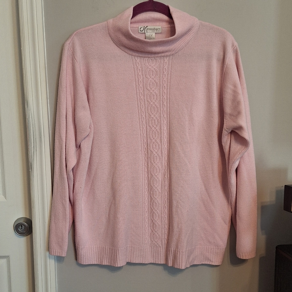 Dressbarn Soft Pink Cowl Neck Sweater